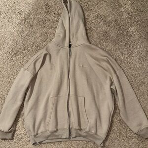 Taupe/light brown zip up hoodie from Boohoo